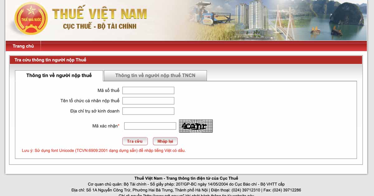hướng dẫn tra cứu mã số thuế